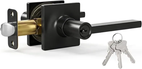 Vista 20 de HOSOM Dummy Door Handle,2 Pack Closets,French Double Doors Knobs Levers Negro mate
