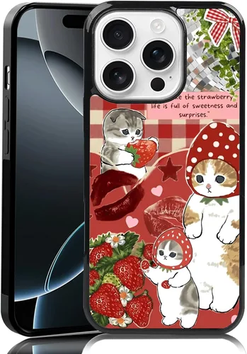 Vista 53 de Elegante funda de teléfono con diseño de gato Marie compatible con iPhone 11, funda de encaje dorado para iPhone, a prueba de golpes, rosa fucsia
