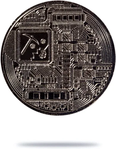 Vista 2 de Cryptochips Blacked Bitcoin (BTC) Criptomoneda física Criptomoneda conmemorativa que puede HODL