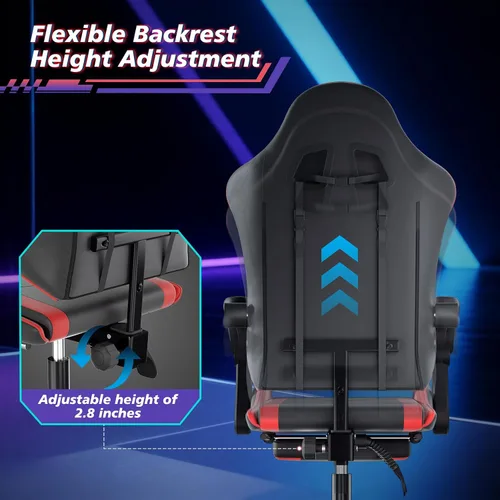 Vista 6 de Magshion Silla de juegos para adultos, silla ergonómica de computadora con reposabrazos de acoplamiento, silla de jugador de altura ajustable
