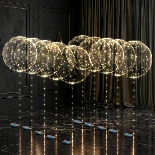 Vista 10 de Globos con luz LED, 10 unidades, globos transparentes de 18 pulgadas