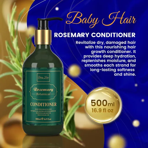 Vista 2 de BABY HAIR - Acondicionador de romero, acondicionador de romero sin sulfato para el crecimiento del cabello, acondicionador de aceite de romero