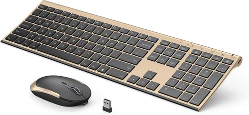 Vista 12 de Teclado y mouse inalámbricos, Vssoplor 2.4GHz recargables, combo compacto silencioso de tamaño completo con receptor Nano USB para Windows, laptop