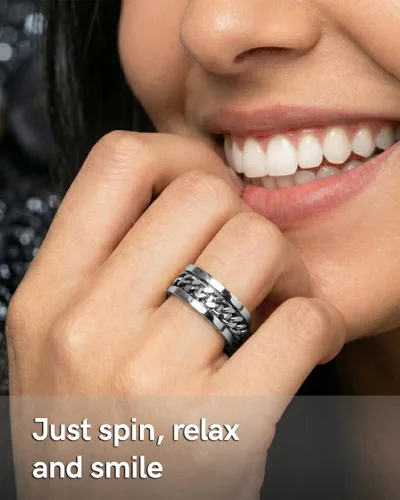 Vista 42 de King Ring 8mm Spinner Ring – Fidget Ring for Men & Women – Designed in USA