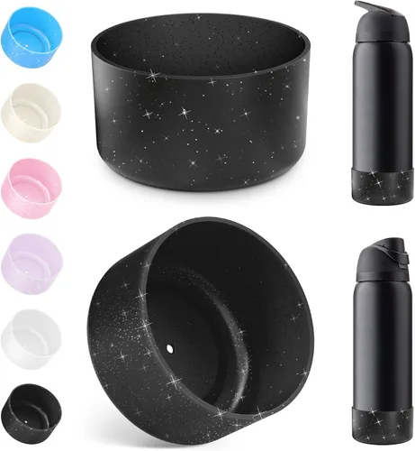 Vista 9 de Airboat 2 botas de silicona para botella de agua Owala de 24 onzas, funda protectora antideslizante para botellas de acero inoxidable, aptas