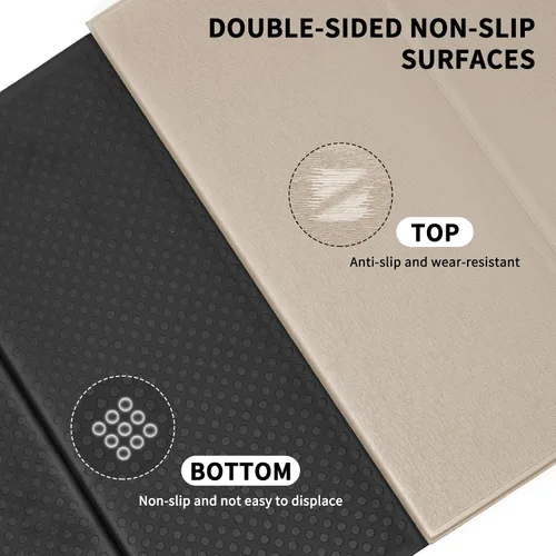 Vista 6 de Esterilla de yoga plegable extra grande de 74 x 31.5 pulgadas, 0.315 pulgadas, de doble cara, antideslizante, ligera, para hombre y mujer, portátil
