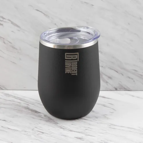 Vista 2 de Robert Irvine - Vaso térmico para vino negro de 12 onzas, juego de 2