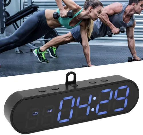 Vista 6 de Temporizador portátil de gimnasio, imán recargable por USB, reloj de entrenamiento con intervalo de exhibición grande, cronómetro con zumbador