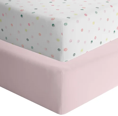 Vista 9 de Featherhead™ Paquete de 2 sábanas bajeras para moisés para bebé niño y niña, 100% algodón de jersey, 16 x 32 pulgadas, ajuste universal para colchón