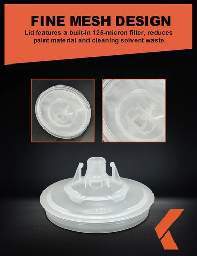 Vista 3 de KREFINISH Rociador de pintura desechable para mezclar revestimientos y sistema de tapa para pistola de pulverización HVLP, pistola de pintura