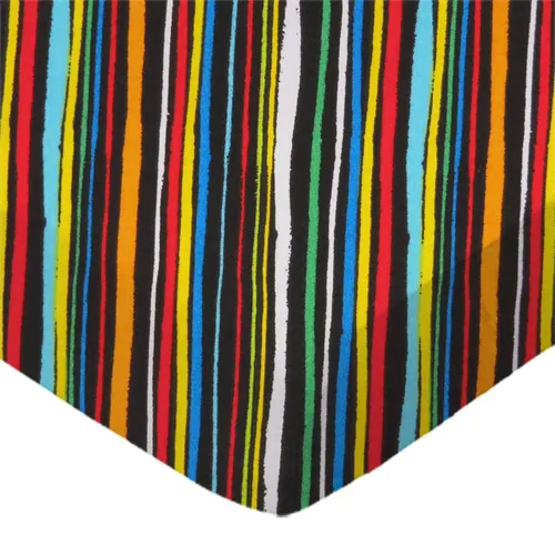 Vista 9 de SheetWorld - Sábana bajera ajustable de 100 % algodón percal, para jugar Joovy 38 x 38 pulgadas, círculos de colores, negro, fabricada en Estados