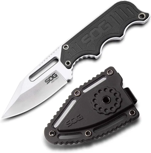 Vista 2 de SOG Cuchillo pequeño de hoja fija (NB1012-CP), Black & Kershaw Secret Agent (4007); cuchillo de bota ocultable, 3 onzas