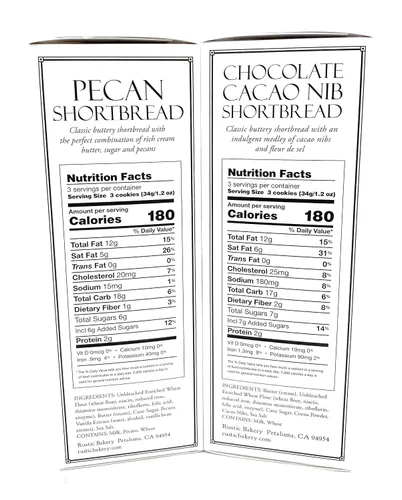 Vista 3 de generic Galletas rústicas de panadería - Galletas de mantequilla de nuez y pan de chocolate con punta de cacao - Paquete variado de galletas finas