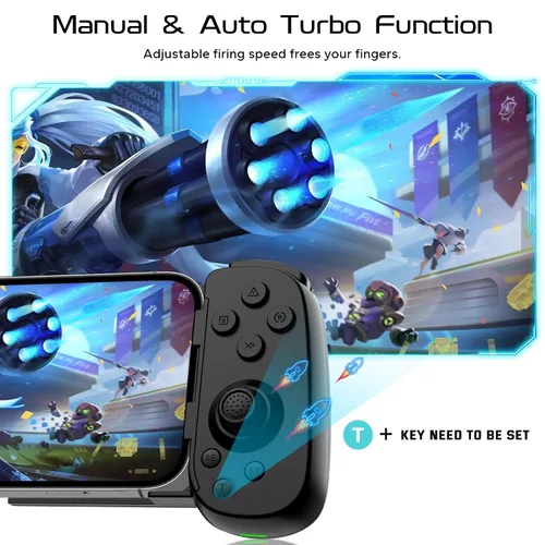 Vista 6 de Joso Wireless Phone Controller for iPhone/Android, Mobile Game Controller with Hall Joystick Suitable for Xbox Cloud Gaming, PS Remote Play, Steam