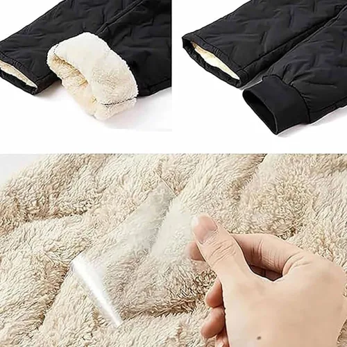 Vista 4 de KCRPM Pantalones deportivos unisex con forro polar de lana de cordero, pantalones deportivos gruesos y cálidos resistentes al agua