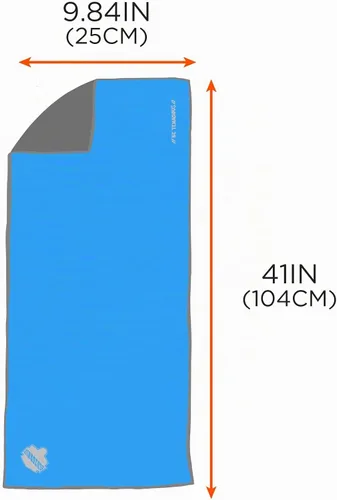 Vista 6 de Ergodyne Chill Its 6602MF - Toalla de enfriamiento, material de microfibra suave, UPF 50+, azul, 41 x 9.84 pulgadas