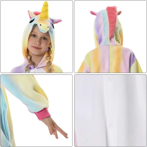 Vista 7 de GONAAP Unisex Animal Onesie Pajamas Kids One Piece Cosplay Outfits Costumes For Girls Costumes