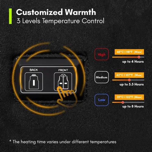 Vista 4 de Extremus Buckwell Chaleco calefactado chaleco eléctrico unisex con material de calentamiento rápido y calidez duradera Negro