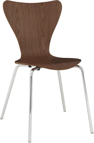 Vista 6 de Modway Ernie Mid-Century - Silla apilable de madera moderna para cocina y comedor en color natural Beige
