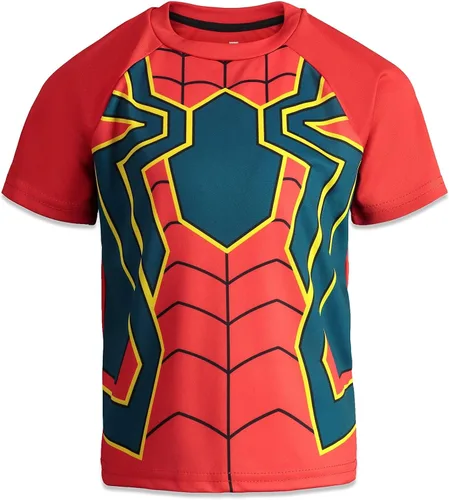 Vista 3 de Marvel Avengers Captain America Spider-Man Iron Man 4 Pack Athletic Graphic T-Shirts Toddler to Big Kid