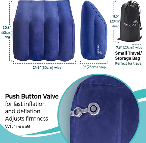 Vista 10 de Circa Air Almohadas inflables de elevación de piernas para alivio de hinchazón y edema, almohada de cuña de viaje para piernas, soporte