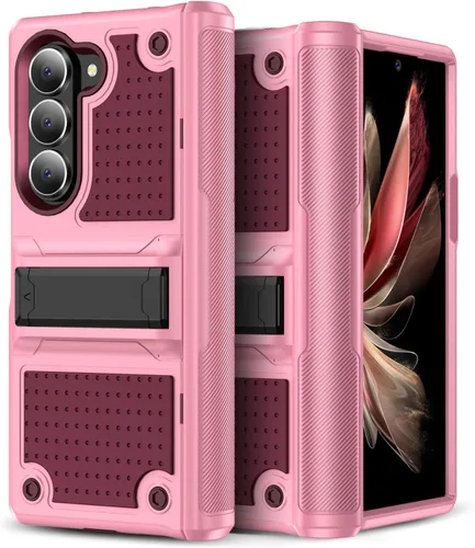 Vista 38 de Jeylly Funda para Samsung Z Flip 3, Z Flip 4, de grado militar, a prueba de golpes, con soporte estable, protección de bisagra, cubierta resistente