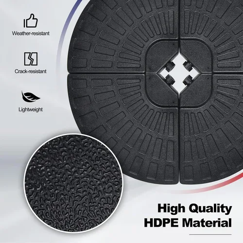 Vista 9 de Tangkula 4 piezas de 185 libras voladizas de patio con compensación de base de sombrilla para patio, relleno de agua y arena, resistente soporte