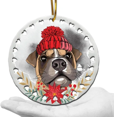 Vista 10 de BELLA BUSTA -Adorno de Navidad para perros, decoración navideña para amantes de los perros, estampado de Navidad UV