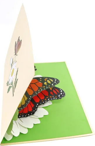 Vista 4 de PopLife - Mariposa monarca y margarita - Tarjeta pop-up 3D desplegable para Día de la Madre - San Valentín, aniversario, cumpleaños, agradecimiento