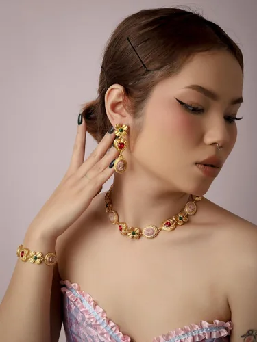 Vista 3 de OJERRY Pendientes colgantes de racimo medievales bizantinos para mujer, accesorios de joyería, regalos románticos geniales para mujeres de 30 años