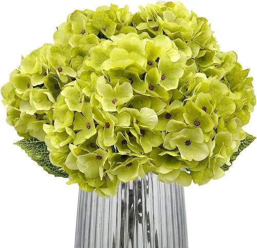 Vista 20 de 2 ramos de flores artificiales de hortensias de seda negra de 20 pulgadas