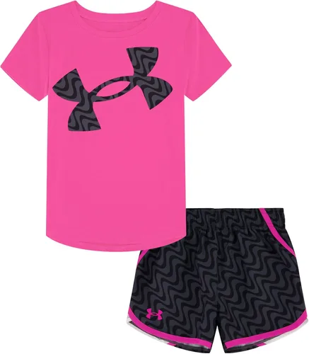 Vista 14 de Under Armour Conjunto de camiseta y pantalones cortos de manga corta de 2 piezas para niña Soft Fabric for Everyday Comfort, Breathable, Lightweight