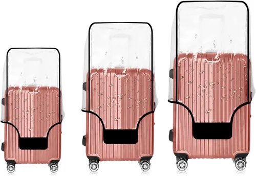 Vista 17 de Funda protectora de PVC transparente para maleta, de 24 pulgadas, aprobada por la TSA, 22-25 pulgadas