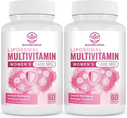 Vista 6 de Sambugra Multivitamínico liposomal para mujeres de 1400 mg – Suplementos diarios de vitaminas para mujer con hierro, vitamina A, C, D, E y B