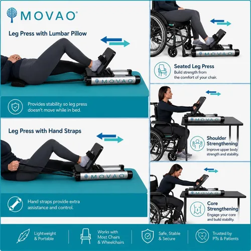 Vista 4 de Mini máquina de prensa de piernas en la cama para rehabilitación Entrenador de fuerza de piernas de bajo impacto para recuperación neurológica