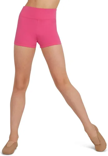 Vista 2 de Capezio Pantalón corto básico de cintura alta para niñas grandes, Blanco