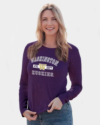Vista 17 de Blue 84 NCAA - Camiseta de manga larga con licencia oficial de la NCAA para mujer, color del equipo atlético