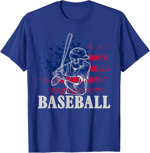 Vista 23 de Camiseta de béisbol deportiva estadounidense con bandera estadounidense, Negro, S