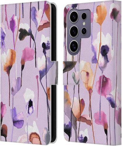 Vista 140 de Head Case Designs Officially Licensed Ninola Abstract Poppies Lilac Floral Leather Wallet Case Compatible with Samsung Galaxy A07 4G