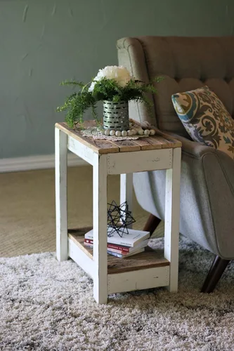 Vista 3 de Doug and Cristy Designs Mesa auxiliar combinada blanca
