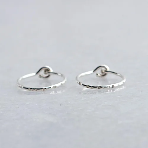 Vista 53 de Aretes de plata de ley abiertos para cartílago, tragus, delgados, calibre 22