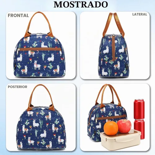 Vista 8 de Bolsa de almuerzo aislada FlowFly - Bolsa de asas organizadora para mujeres/hombres, Alpaca