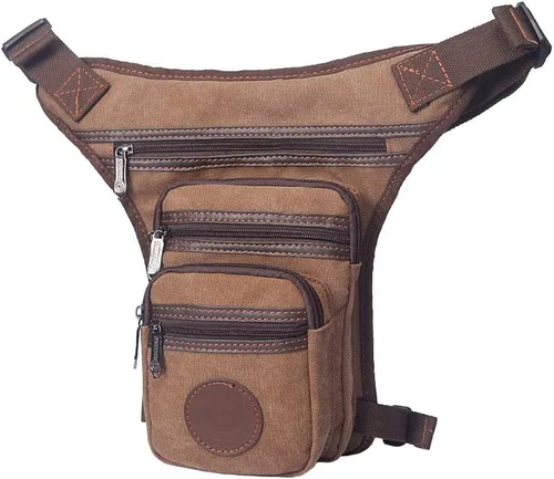 Vista 2 de Drop Leg Bag Military Tactical Motorcycle Ride Crossbody Backpack Cross Outdoor Bike Cycling Hiking Thigh Bag Waist Pouch for Men Khaki