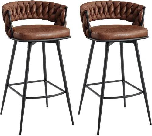 Vista 8 de BV - Juego de 2 taburetes de bar de altura de mostrador, taburetes de bar de altura de asiento de 26 pulgadas, taburetes de bar giratorios de 180°