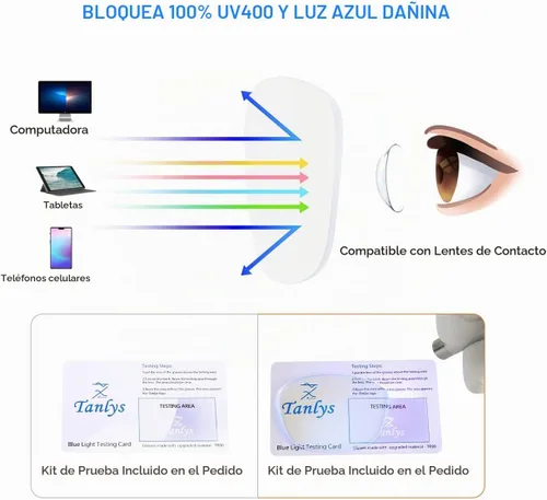 Vista 2 de Paquete de 2 lentes de bloqueo de luz azul para fatiga ocular en computadora Ai01-negro y transparente