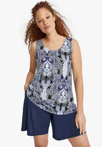 Vista 5 de Ellos Pantalones cortos fluidos de talla grande para mujer