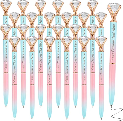 Vista 13 de Bolígrafos personalizados de diamantes grandes, bolígrafo de cristal grabado personalizado con logotipo de nombre, bolígrafo de lujo personalizado