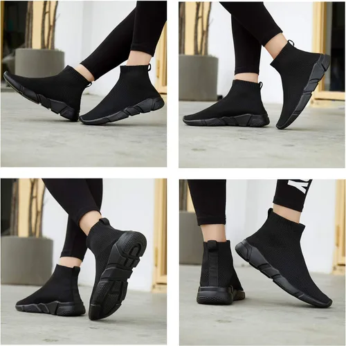Vista 6 de Womens Socks Sneakers,Fashion Casual Shoes for Women,Lightweight Breathable Sneakers,Slip On No Laces Shoes