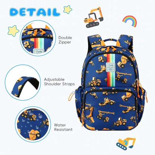 Vista 56 de CAMTOP - Conjunto de mochila y lonchera con estampados divertidos para niños de preescolar y primaria), Y0058-2