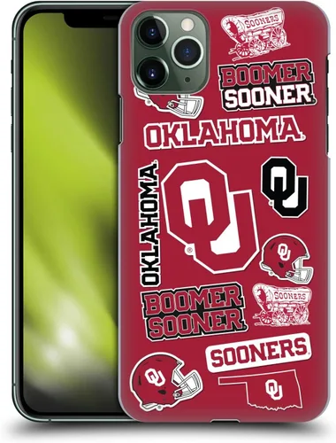 Vista 12 de Head Case Designs Funda rígida OU Boomer de la Universidad de Oklahoma con licencia oficial compatible con Apple iPhone 11 Pro Max